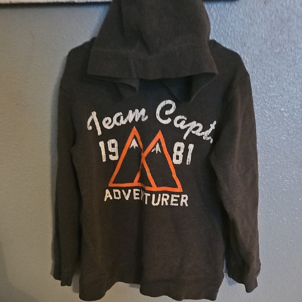 5/$15 Gray Team Capt. Hoodie with Orange Accents